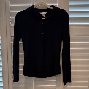 H&M Black Long Sleeve Blouse